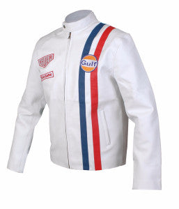 white biker leather jacket Le Mans Steve McQueen white Leather Jacket winter jacket for men stylish White jacket genuine leather jacket celebrity leather jacket