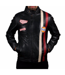 black biker leather jacket Le Mans Steve McQueen Black Leather Jacket winter jacket for men stylish black jacket genuine leather jacket celebrity leather jacket 