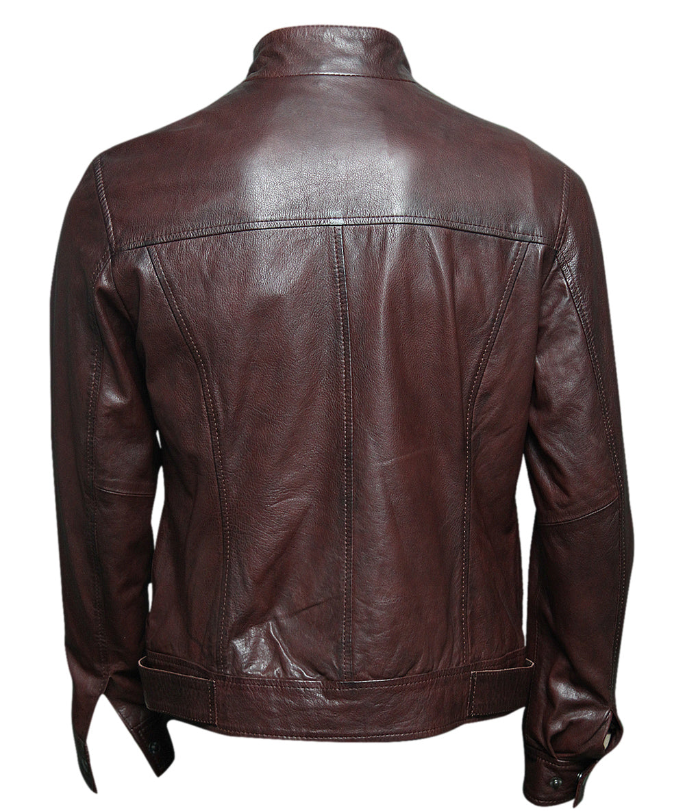 mens distressed leather jacket burnt red leather jacket maroon jacket mens biker leather jacket genuine leather jacket for men motorcycle leather jacket for men