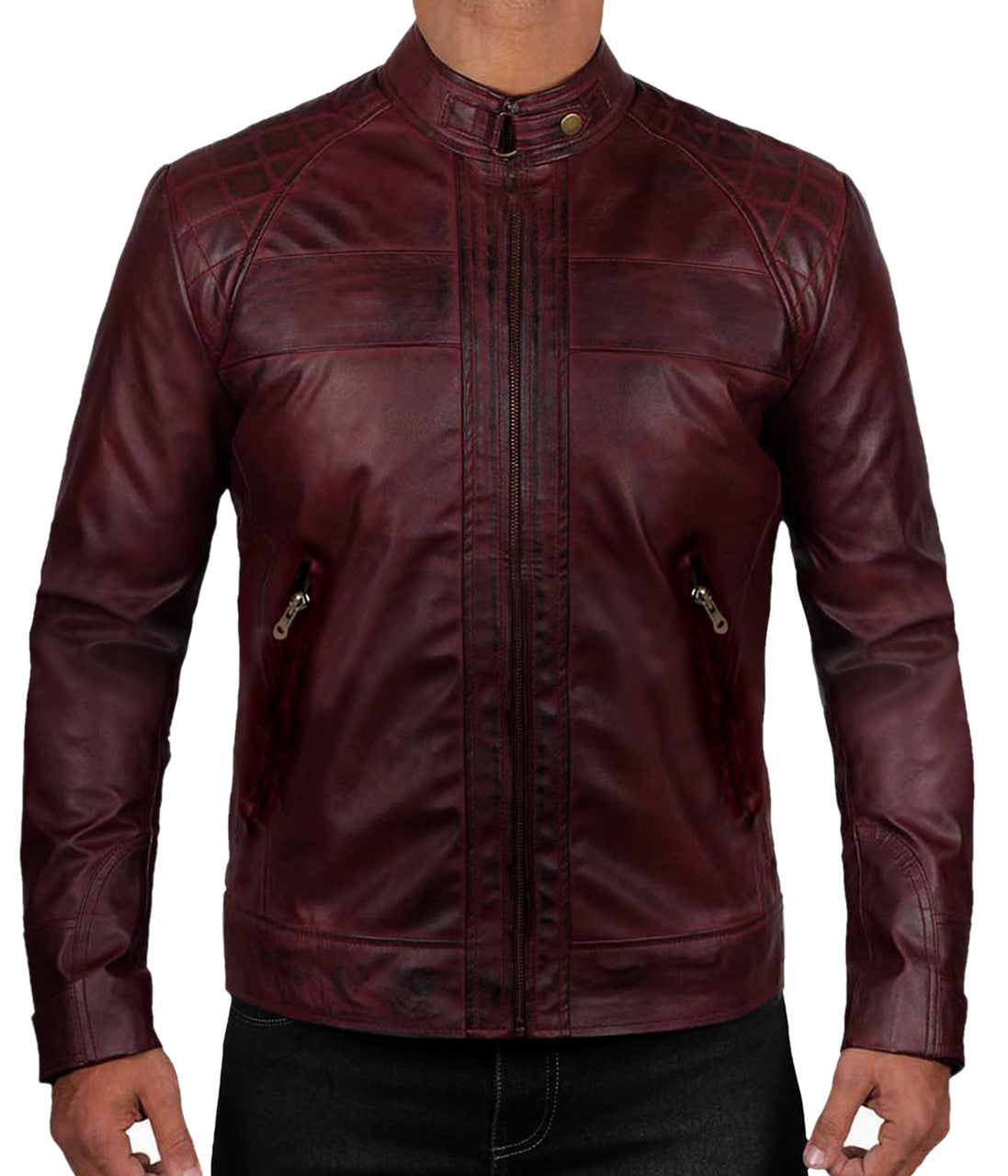 handmade biker leather jacket for men maroon winter jacket burnt red leather jacket men's luxury leather jacket cheap leather jackets genuine leather jacket for men stylish winter jacket for men men's leather jacket 