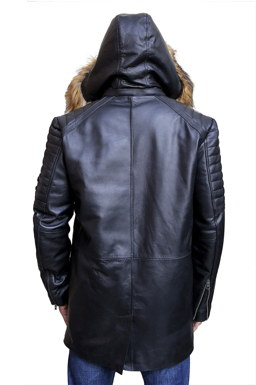 men's parka leather jacket black leather jacket men parka jacket for men parka men motorcycle leather jacket men hooded jacket men fur leather jacket men