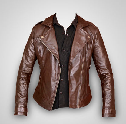Perfecto brown women's leather jacket