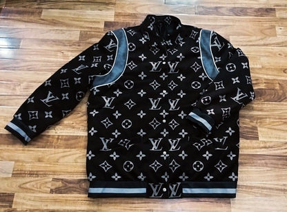 Our Custom-made Louis Vuitton inspired velour Black men's jacket