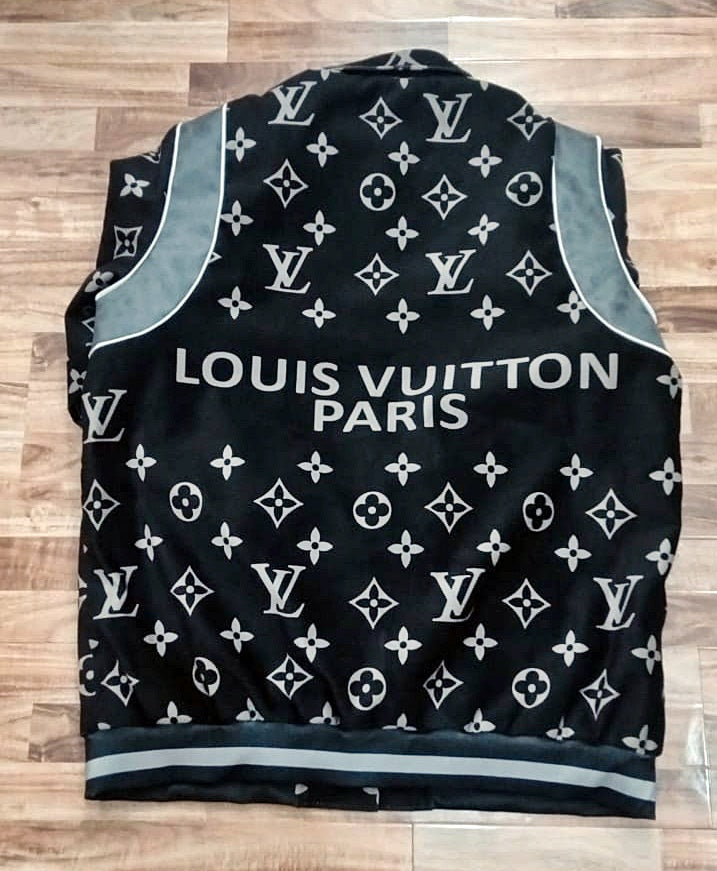 Our Custom-made Louis Vuitton inspired velour Black men's jacket