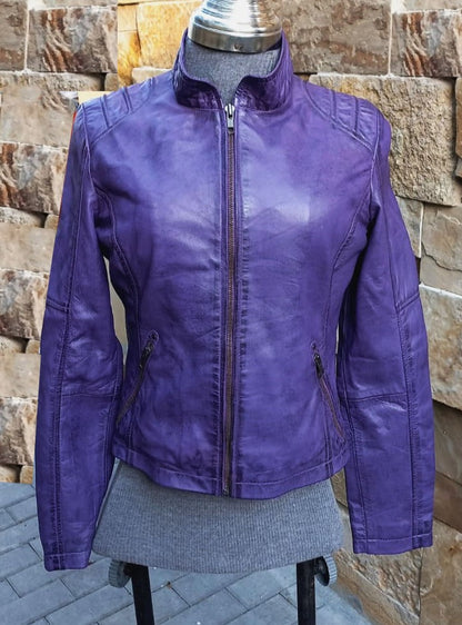 women purple leather jacket move jacket burgundy jacket women leather jacket women women fashion 