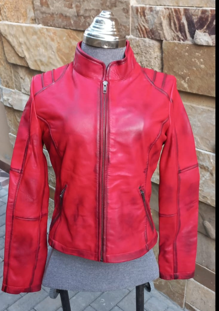red leather jacket for women women's vintage leather jacket red biker leather jacket red motorcycle leather jacket genuine leather jacket women cheap leather jacket 