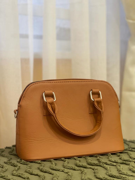 Genuine Leather Purse Cognac Shoulder Bag For Women