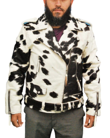 cowboy jacket motorcycle jacket cowhide jacket men black and white jacket biker jacket men western jackets gift for him gift for men men's fashion custom-made jackets men riders jackets men's cowhide jackets 