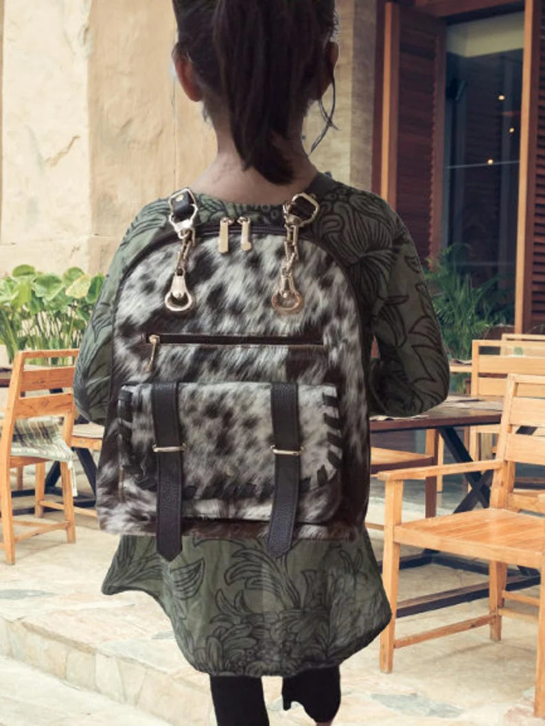 cowhide backpack for school school bag small backpack cowhide backpack travel on backpack handmade bag gift for her cute bags stylish backpacks leather bags 