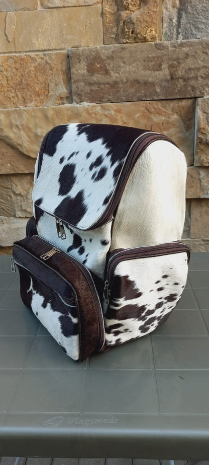 Brown and White Backpack Large Multipurpose Bag Unisex