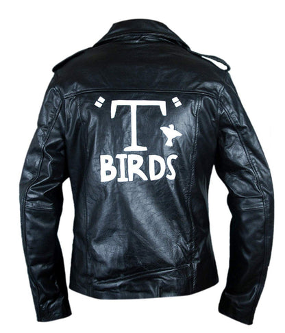  John Travolta Grease Danny Zuko T Birds Jacket, leather jacket back printed leather jacket genuine leather jacket genuine leather jacket men celebrity jackets